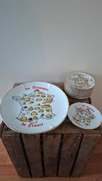 Fraaie 9-delige porseleinen set uit Frankrijk. I.z.g.st., Ophalen of Verzenden, Zo goed als nieuw, Bord(en), Overige stijlen