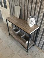 Steigerhouten Sidetable met staal. (TIP!), Huis en Inrichting, Tafels | Sidetables, Eikenhout, Nieuw, Ophalen of Verzenden, 150 tot 200 cm