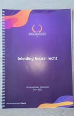 Inleiding Fiscaal Recht UvA 2021-2022, Boeken, Ophalen of Verzenden, Alpha, Zo goed als nieuw, WO