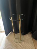 Glazen bijzettafel, Huis en Inrichting, Tafels | Bijzettafels, Minder dan 55 cm, Rond, Ophalen, 45 tot 60 cm