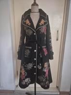 Watcher zwarte lange jas met borduursels, Kleding | Dames, Verzenden, Maat 34 (XS) of kleiner, Zwart