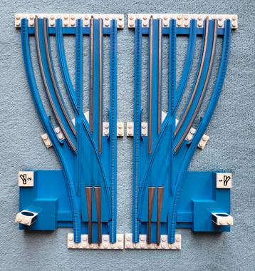 Lego trein 12 Volt blauwe rails wissels (hand bediend) beschikbaar voor biedingen