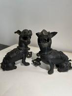 Twee oude Chinese bronzen foo dogs, Ophalen of Verzenden