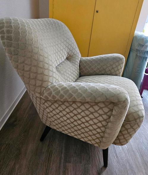 Vintage fauteuil velours groen velvet cocktailstoel retro, Antiek en Kunst, Antiek | Meubels | Stoelen en Banken, Ophalen