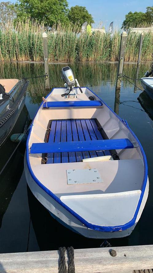 Stalen sloep met 5 pk viertakt honda bb, Watersport en Boten, Sloepen, Zo goed als nieuw, Tot 10 pk, 3 tot 6 meter, Buitenboordmotor