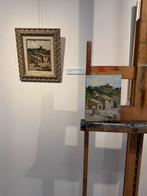 Schilderij met molen en huizen, Antiek en Kunst, Kunst | Schilderijen | Klassiek, Ophalen