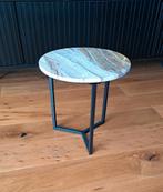 Bijzet tafel met stenen blad, marmer look, Minder dan 45 cm, Minder dan 55 cm, Rond, Ophalen of Verzenden