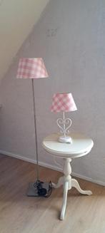 Leuke lampen set - roze wit geblokt, Gebruikt, Ophalen of Verzenden, Landelijk, Metaal