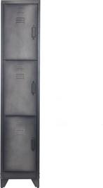 WOOOD Cas Lockerkast 3-Deurs - Metaal - Zwart - 180x38x45,5, Huis en Inrichting, Kasten | Lockerkasten, Ophalen, Zo goed als nieuw