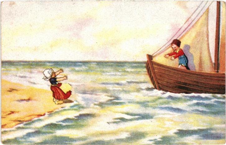 806252	vintage	Kinderkaart	Zeilboot	 	Nette oude kaart onb, Verzamelen, Ansichtkaarten | Themakaarten, Ongelopen, Kinderen, Ophalen of Verzenden