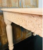 Oosterse eettafel, whitewash, Ophalen, 200 cm of meer, 50 tot 100 cm, Zo goed als nieuw