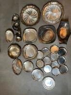 Verzilverde schalen en borden - Vintage, Ophalen of Verzenden, Zilver