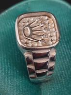 Zilveren ring met Rolex logo !, 20 of groter, Ophalen of Verzenden, Zo goed als nieuw, Zilver