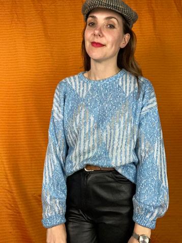 Vintage Jaren 90 trui / pullover - lichtblauw - M/38 beschikbaar voor biedingen