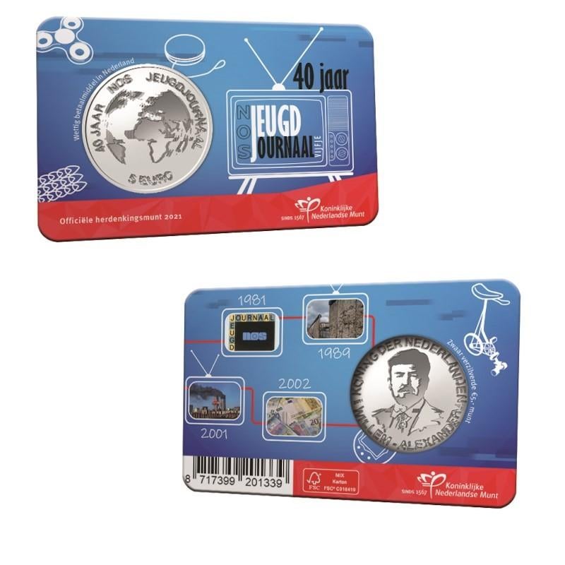 5 Euro Nederland 2021 - Jeugdjournaal Vijfje - UNC Coincard, Verzenden, Overige landen, 5 euro, Losse munt