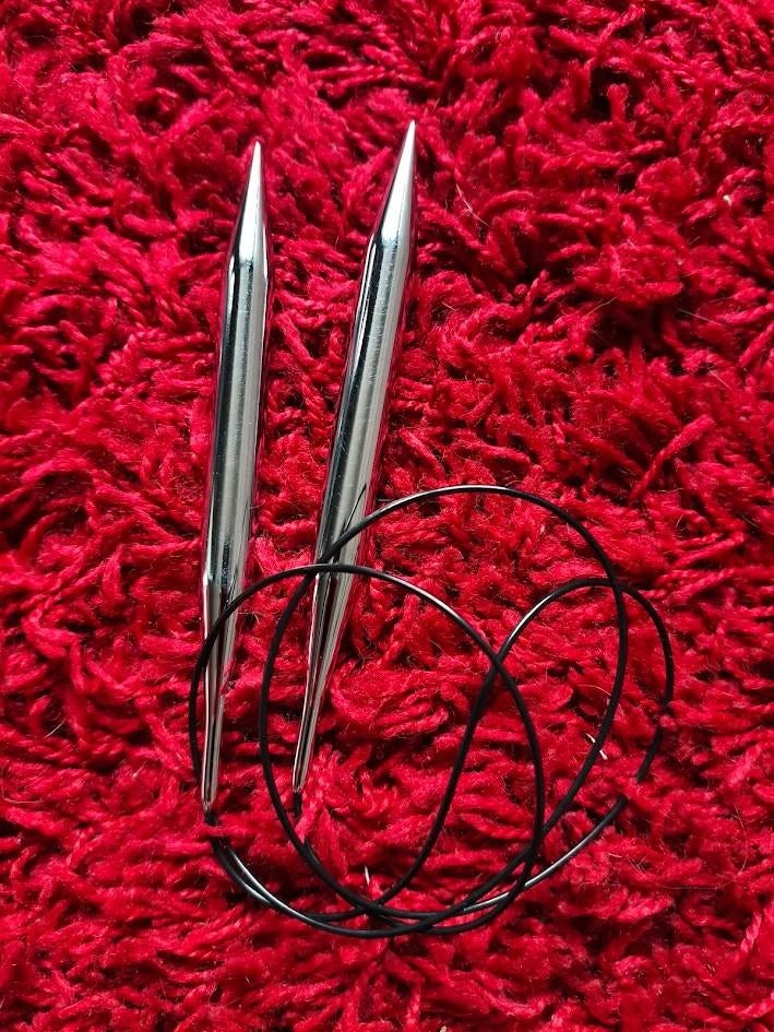 Zilverkleurige rondbreinaalden, Ophalen of Verzenden, Zo goed als nieuw, Breien of Haken, Naald