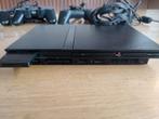 PlayStation 2 slim, 2 originele controllers + meer, Spelcomputers en Games, Zwart, Met 2 controllers, Ophalen of Verzenden, Zo goed als nieuw