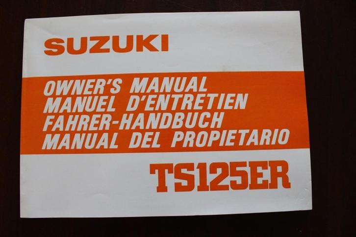 Suzuki TS125ER 1980 motorcycle owner's manual  TS 125 ER, Motoren, Handleidingen en Instructieboekjes, Suzuki, Ophalen of Verzenden