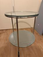 Vintage ikea glazen bijzet tafel, Minder dan 55 cm, Rond, Ophalen, 45 tot 60 cm