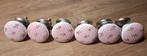 6x kastknopjes, roze met bloemetjes, Ophalen of Verzenden, Overige materialen