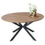 Ronde eettafel Ronsi bruin 140 cm, Huis en Inrichting, Ophalen, Rond, Zo goed als nieuw, Metaal