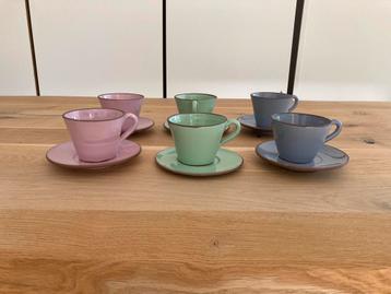 6 stenen koffie kopjes