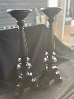 Zwarte Metalen Kandelaars - Set van 2, Ophalen, Gebruikt, 25 tot 50 cm, Zwart