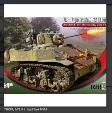 Bouwpakket Mirage-Hobby Mirage 726087, 1/72 U.S. Light Tank  beschikbaar voor biedingen