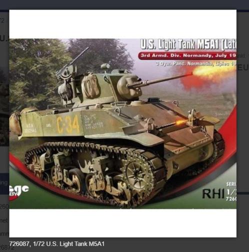 Bouwpakket Mirage-Hobby Mirage 726087, 1/72 U.S. Light Tank, Hobby en Vrije tijd, Modelbouw | Auto's en Voertuigen, Nieuw, Tank