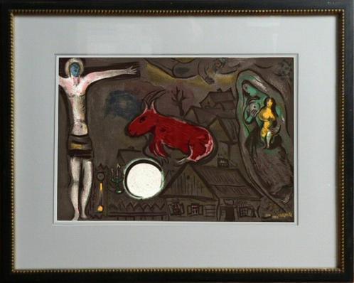 Marc Chagall Kleuren Litho La Crucifixtion Mistique, Antiek en Kunst, Kunst | Schilderijen | Klassiek, Ophalen