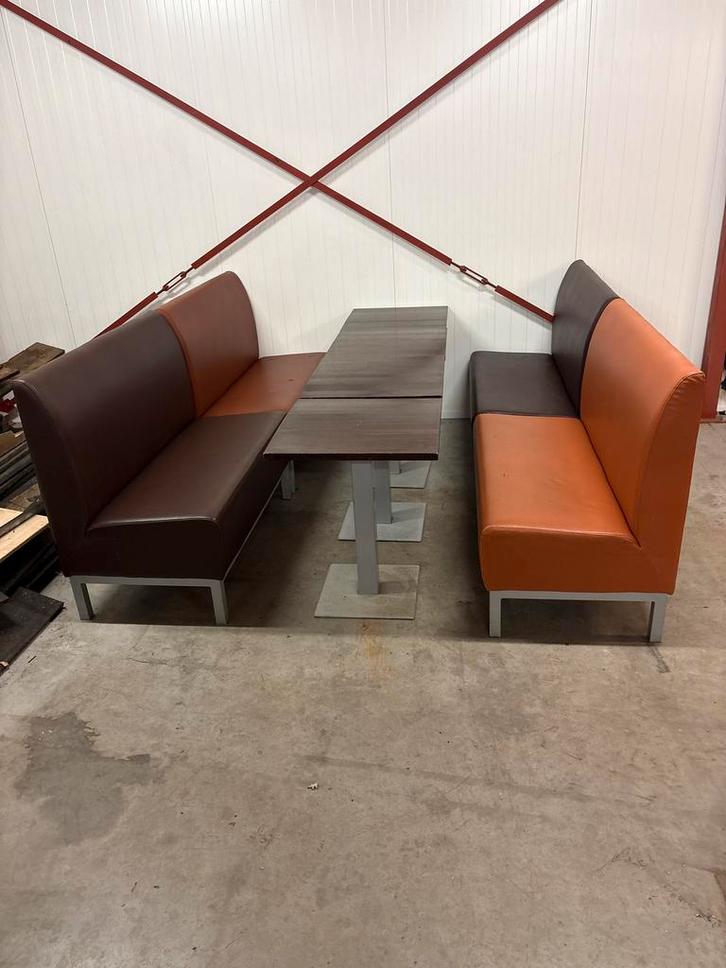 Banken set met tafels - Gebruikt, Huis en Inrichting, Banken | Voetenbanken en Poefen, Gebruikt, Ophalen