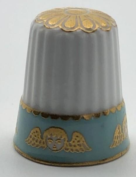 Mooi Spode vingerhoedje met engeltjes, Verzamelen, Vingerhoedjes, Zo goed als nieuw, Buitenland, Porselein, Ophalen of Verzenden