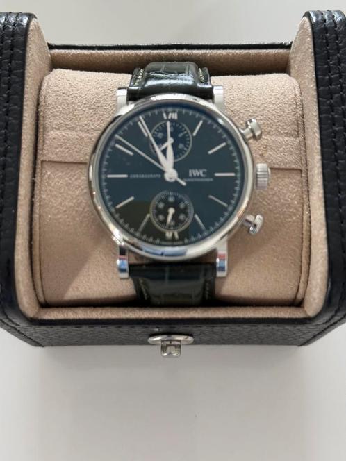 IWC Portofino Chronograph 39 Green IW 391405 Full Set, Sieraden, Tassen en Uiterlijk, Horloges | Heren, Zo goed als nieuw, Overige merken