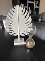 Metalen blad ornament en zandloper, Huis en Inrichting, Woonaccessoires | Overige, Ophalen of Verzenden, Zo goed als nieuw