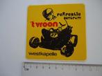 sticker oud Westkapelle T VROON 't kart karten skelter retro, Verzenden, Zo goed als nieuw, Bedrijf of Vereniging
