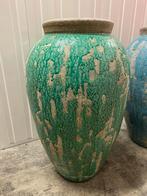 Groene en blauwe keramische vazen, Tuin en Terras, Ophalen, Zo goed als nieuw