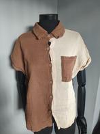 Shein dames mousseline blouse bruin / zand, Kleding | Dames, Blouses en Tunieken, Overige kleuren, Ophalen of Verzenden, Zo goed als nieuw