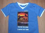 MTC MITCH / SHOEBY blauw t-shirt + opdruk tekst + rails 152, Gebruikt, Ophalen of Verzenden, Shirt of Longsleeve, Jongen