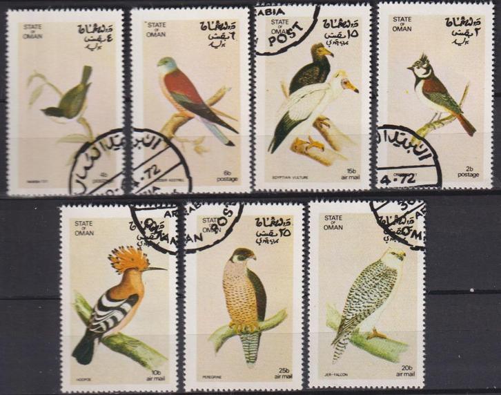 Oman 1972 Tropische vogels, Postzegels en Munten, Postzegels | Thematische zegels, Gestempeld, Dier of Natuur, Ophalen of Verzenden