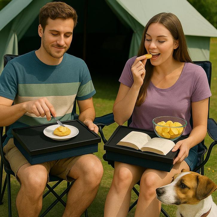 Camping Schoottafel - Laptray - Effen Blauw, Caravans en Kamperen, Kampeeraccessoires, Nieuw, Verzenden