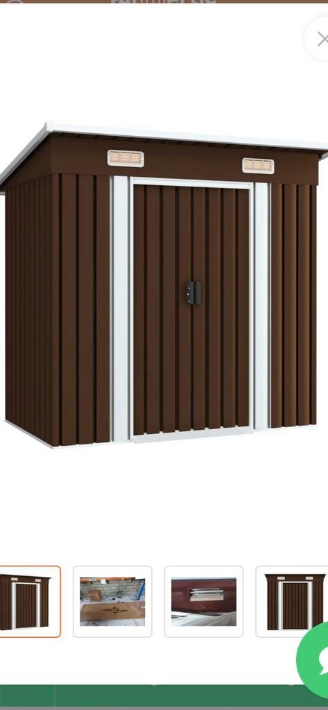 Vida Xl schuurtje,bruin, nog in de doos, Tuin en Terras, Tuinhuizen, Nieuw, Schuur, Metaal, Minder dan 250 cm, Zonder ramen, Ophalen