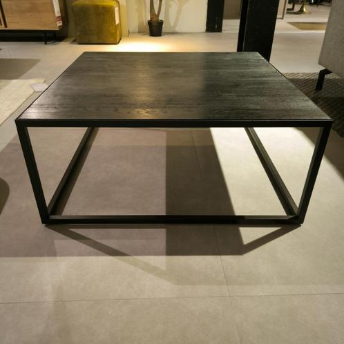 Inhouse Salontafel Domala Zwart Vierkant Eiken, Huis en Inrichting, Tafels | Salontafels, Nieuw, Minder dan 50 cm, 50 tot 100 cm