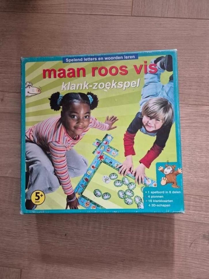 Maan roos vis klank zoekspel, Kinderen en Baby's, Speelgoed | Educatief en Creatief, Gebruikt, Taal en Lezen, Ophalen of Verzenden