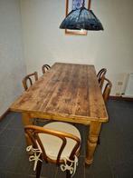 Vintage Eettafel met Stoelen, Ophalen of Verzenden, Gebruikt, Vintage, 4 tot 6 stoelen