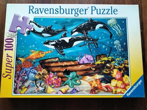 Puzzel Op de bodem van de zee (100 stukjes), Kinderen en Baby's, Speelgoed | Kinderpuzzels, Zo goed als nieuw, Meer dan 50 stukjes