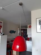 grote retro hanglamp, rood glas, Huis en Inrichting, Lampen | Hanglampen, Minder dan 50 cm, Glas, Retro, Zo goed als nieuw