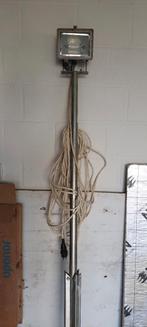 Vintage bouwlamp op statief, Ophalen, Gebruikt, Met statief, Lamp met armatuur