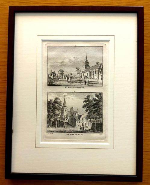 2 etsen, 1745, de Beijer Nigtevecht en Nederhorst den Berg., Antiek en Kunst, Kunst | Etsen en Gravures, Ophalen of Verzenden