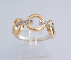 Zware 18 karaat Gouden Diamant Ring Damesring 10 Diamanten, Jw, Verzenden, 19 tot 20, Nieuw
