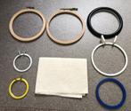 7 Borduurringen Borduren Ring Lijstje Linnen Stof, Hobby en Vrije tijd, Borduren en Borduurmachines, Ophalen of Verzenden, Gebruikt